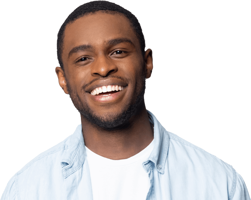 Man with healthy smile after visiting his dentist in Florence New Jersey